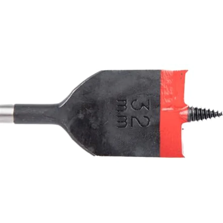 C.K Tools Vorteck Flachfräsbohrer 32 mm x 152 mm, Selbstziehende Gewindespitze, 1/4 Zoll Hex Quick Lock Schaft, Carbonstahl, schnelldrehend für Holz, Kunststoff und Verbund, CK T2953-32 – Bild 5