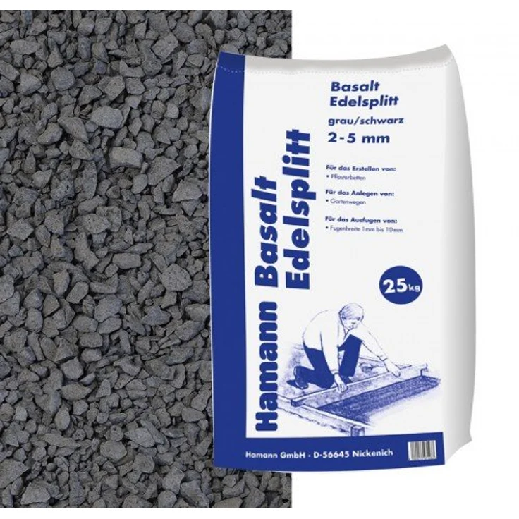 Basalt Edelsplitt 2-5 mm 25 kg Sack – Bild 2