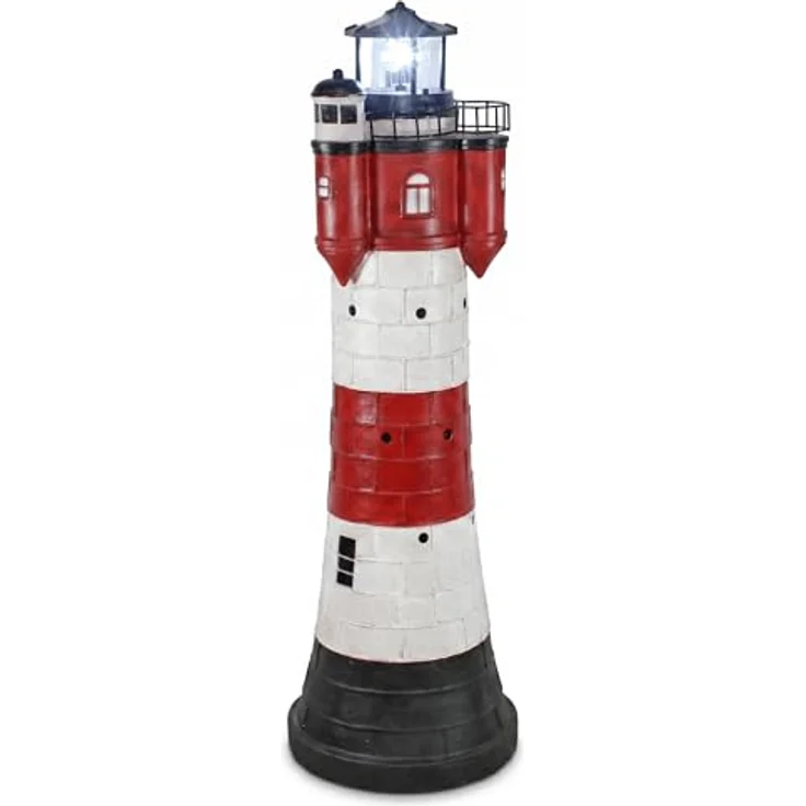 Westerholt Solar-Leuchtturm Roter Sand, 50 cm, mit LED Beleuchtung – Bild 3