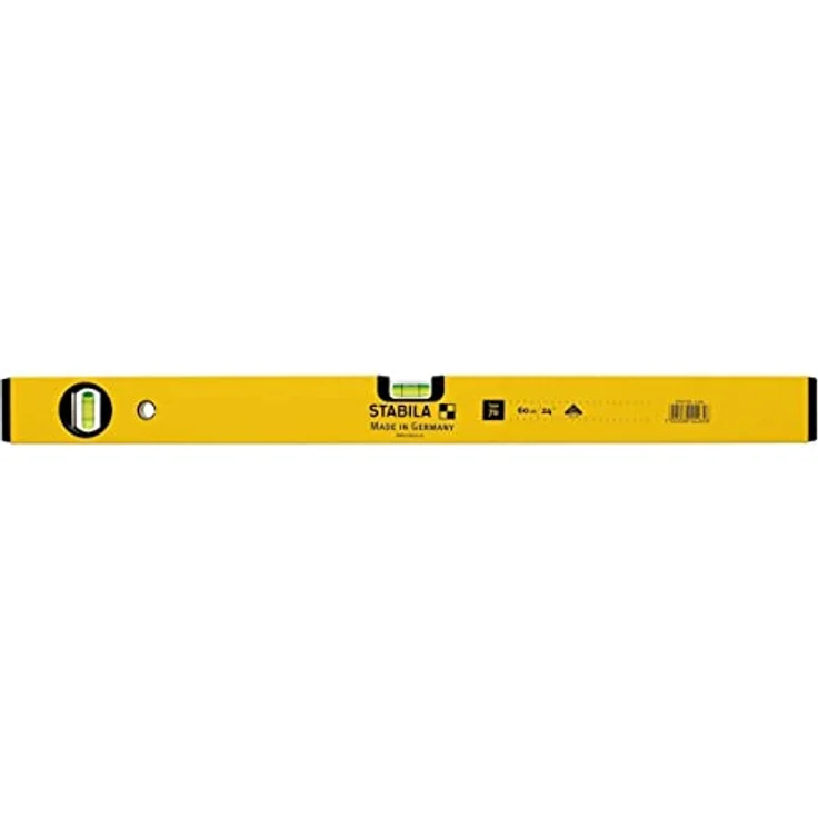 STABILA Wasserwaage Type 70, 60 cm, leichtes Alu-Profil, 1 Horizontal-Libelle, 1 Vertikal-Libelle, Made in Germany – Bild 2