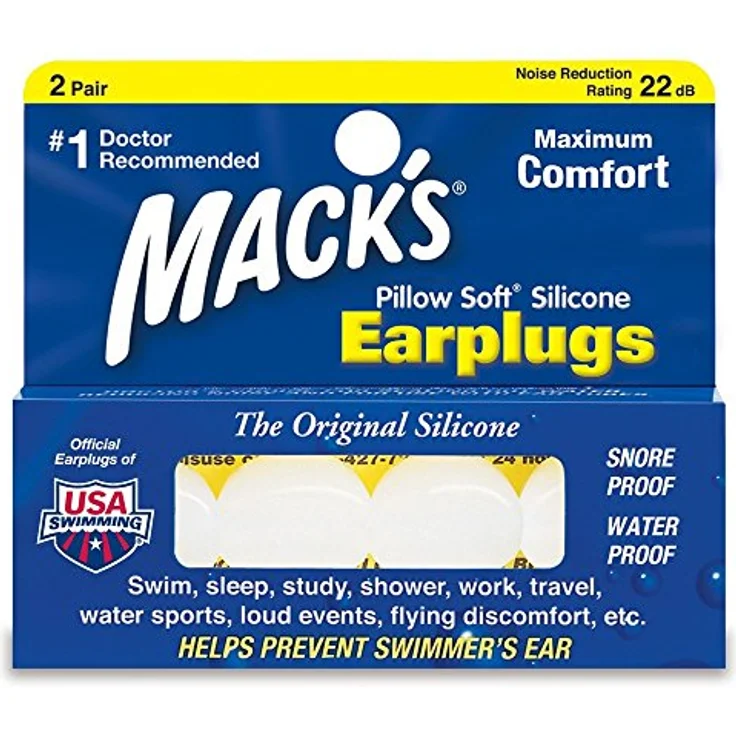 Mack's Pillow Soft Ear Plugs White, formbare Silikon-Ohrstöpsel für ultimativen Komfort und Schutz – Bild 1