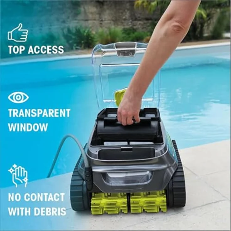 Zodiac CNX 2020, Poolroboter für Boden/Wand mit 15 m Kabel, automatische Reinigung, grau/grün – Bild 6