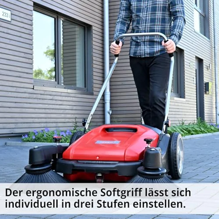Hecht Handkehrmaschine 8105, 105 cm Arbeitsbreite, 2 x Ø 350 mm Bürsten, 48L Behälter, 3800 qm/h Flächenleistung, ergonomischer Führungsholm – Bild 8