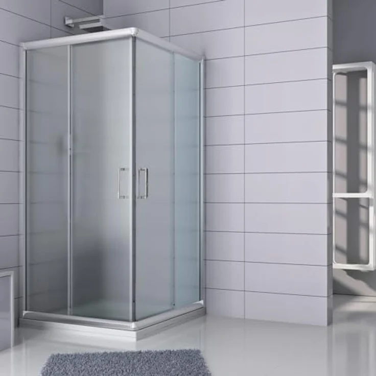 Eckeinstieg Duschkabine Rechteckig 120x80 H185 Satiniert 6mm Glas Mod. Alabama – Bild 5