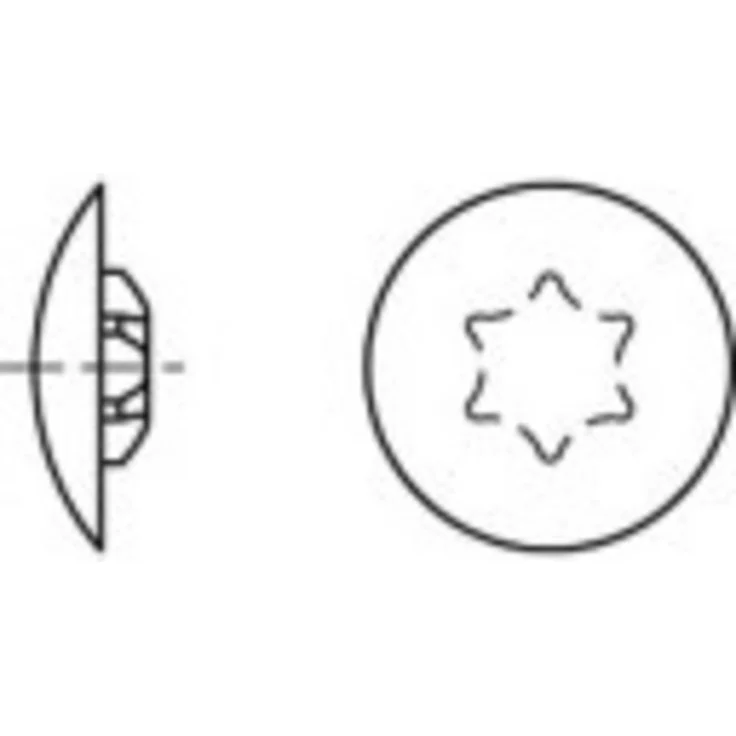 TOOLCRAFT Zierkappen Kunststoff TO-5454978, 1000 Stück, dunkelbraun für Torx-Schrauben, Abmessung 30 x 16,5/6