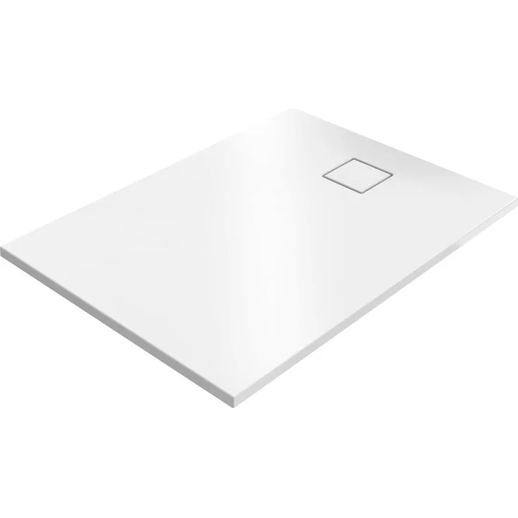 Hüppe EasyFlat Duschwanne, rechteckig, 1200x800mm, Weiss glänzend, Ablauf kurze Seite, mineralguss mit rutschfester Beschichtung, ideal für bodenebene Installation