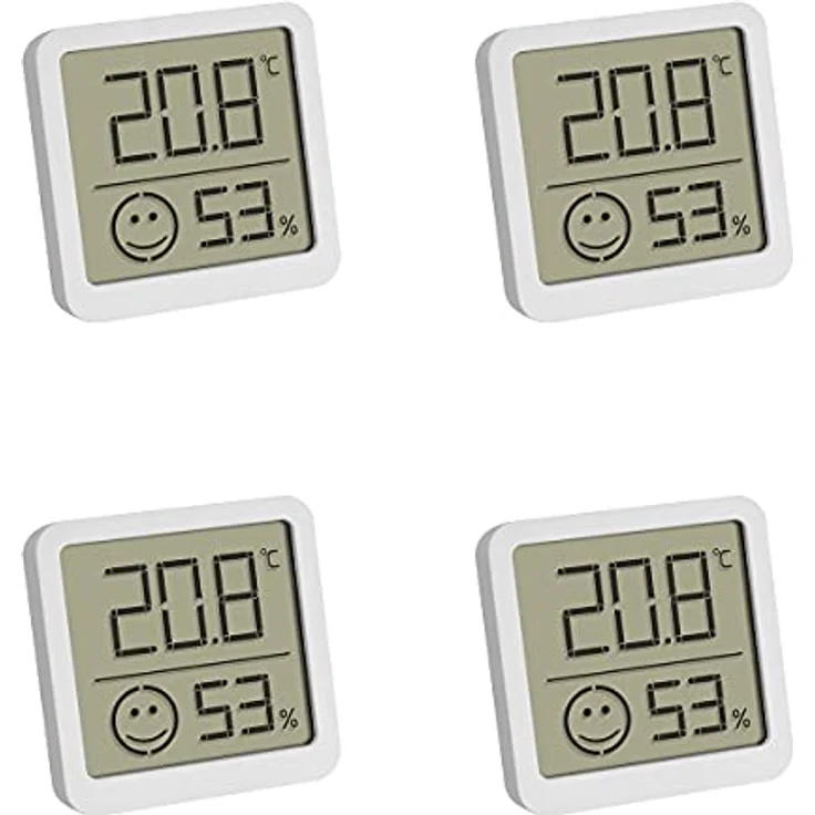 TFA Dostmann 4er Set Digitales Thermo-Hygrometer mit Komfortzone Thermo-/Hygrometer Weiß – Bild 2