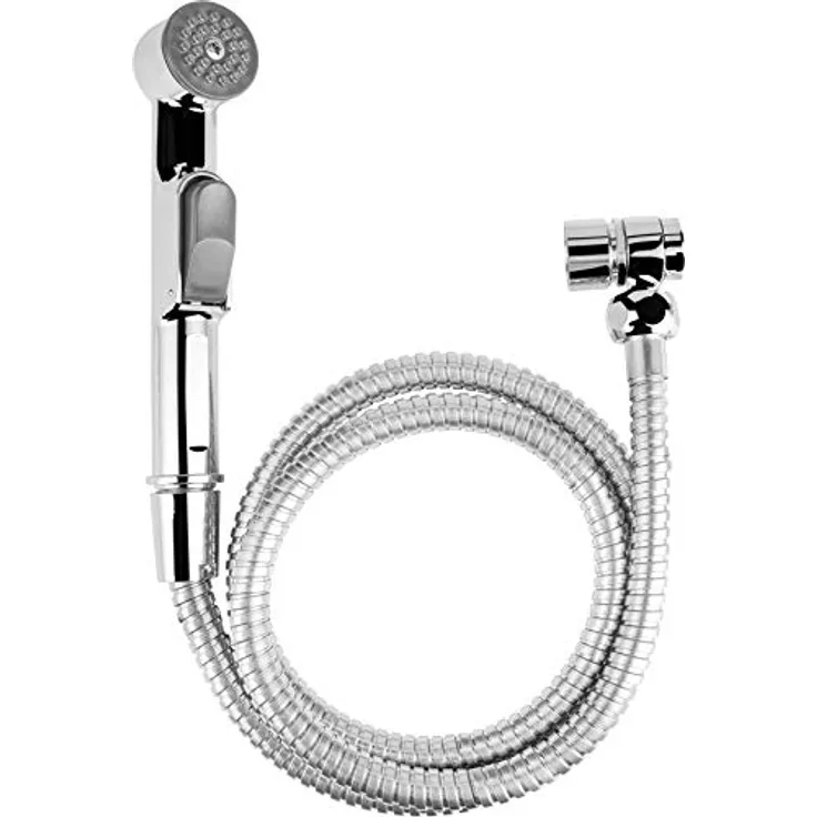 Cornat Bidet-Handbrausen-Set - Verwendbar an Armatur & Eckventil - Einfaches Umschalten - Inkl. Wandhalterung - Chrom glänzend / Hygienedusche / Toiletten-Handbrause / SA143