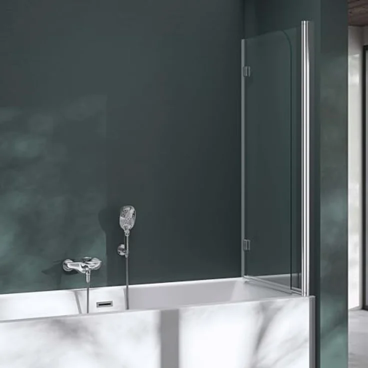 Mai & Mai Duschwand C1408 für Badewanne, faltbar 180°, 6mm ESG-Sicherheitsglas mit NANO-Beschichtung, 120x140cm – Bild 4
