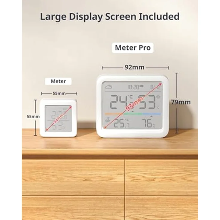 SwitchBot Meter Pro, 5-in-1 Thermometer + Hygrometer mit 3,6-Zoll Bildschirm, Weiss – Bild 6