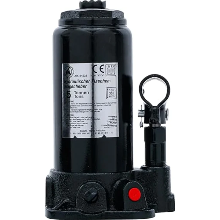 BGS Hydraulischer Flaschen-Wagenheber, 5 t Tragkraft, Sicherheitsventil, teleskopierbarer Kolben, hohe Standfestigkeit – Bild 3