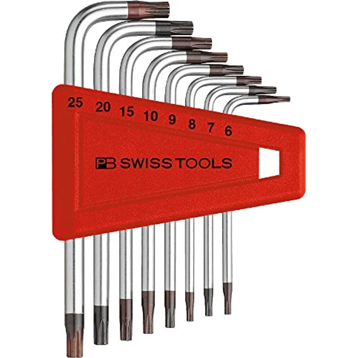 PB Swiss Tools Winkelschraubendreher-Satz, 8-teilig T6-T25 im Kunststoffhalter, präzise Maßhaltigkeit und federstahlverarbeitet, 100% Swiss Made – Bild 1