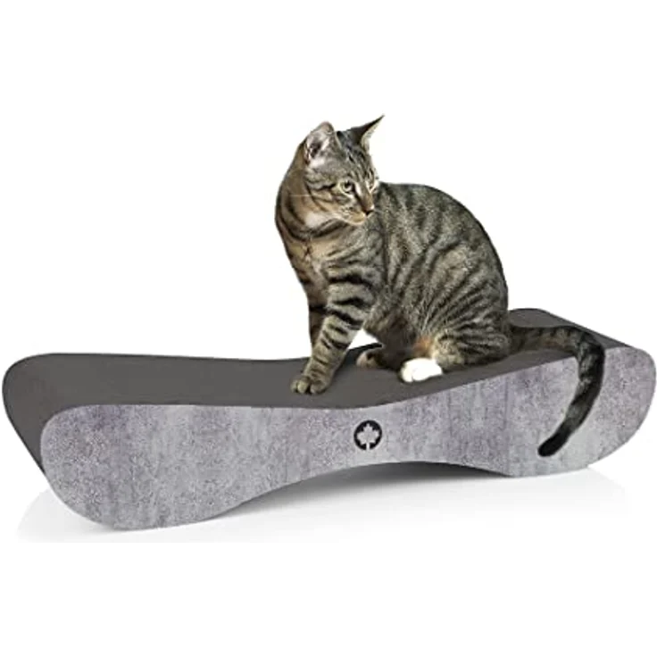 CanadianCat Company | Kratzbrett Satellite 2.0 - Black Edition - betonoptik - Kratzpappe in schwarz | ca. 76 x 24 x 15 cm – Bild 2