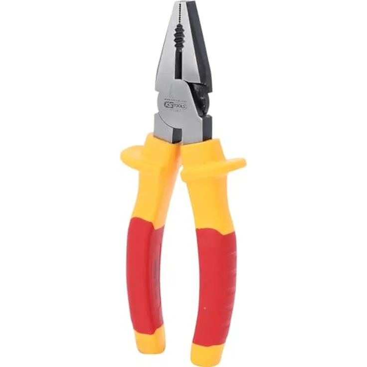 KSTOOLS Vde Kombizange 185mm, induktiv gehärtete Präzisionsschneiden, 2-Komponentengriff, matt verchromt, 1000Volt GS zertifiziert