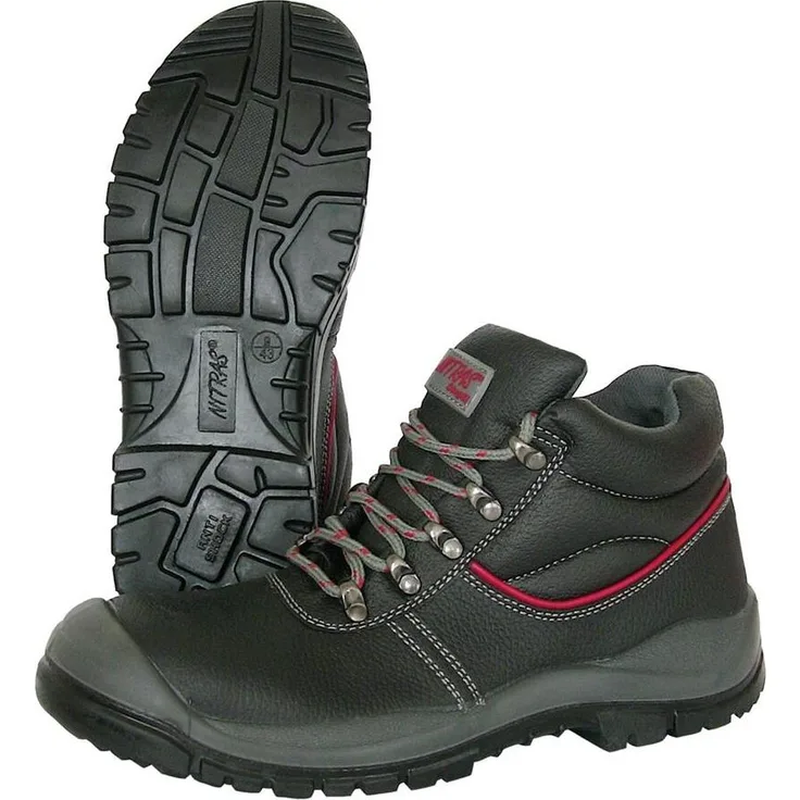 NITRAS SAFETY Nitras Step II Sicherheitsstiefel Größe 47, S3, schwarz, mit Stahlzehenkappe und durchtrittsicherer Textilzwischensohle