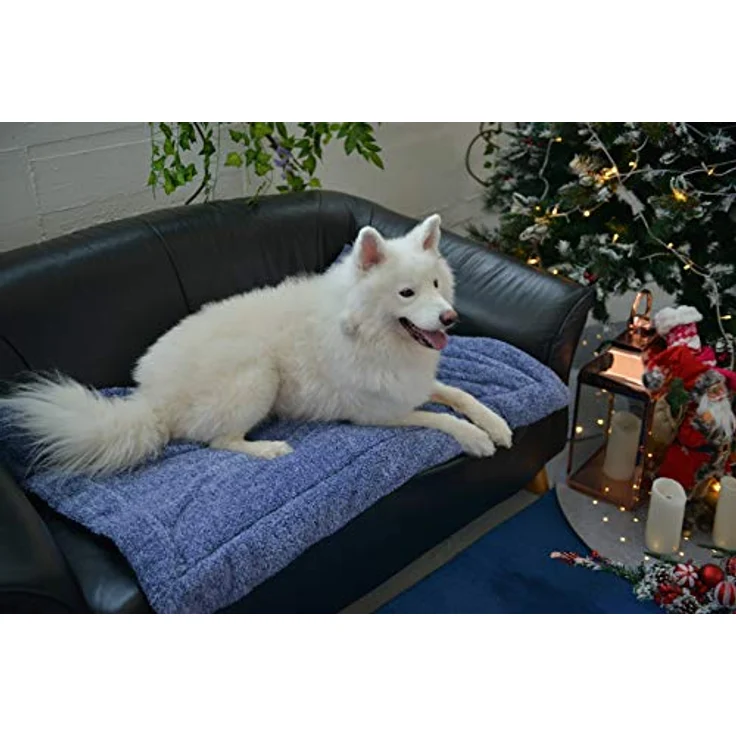 RAIKOU Hundedecke Katzendecke Haustier-Decke mit Plüsch Kissen Fleece-Decke/Tier Schlafdeck Hundebett Haustierbett, waschbar und rutschfest（Dunkelrot Melange,60x40cm – Bild 3