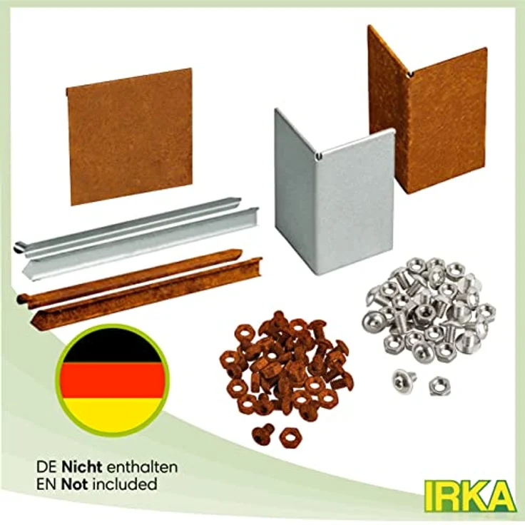 IRKA 1030-001, Verbinder für Rasenkantenband aus Cortenstahl, 1 mm stark, lückenlose Beeteinfassung, Höhe 15 cm – Bild 5