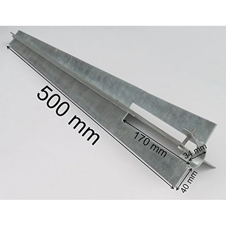 EXCOLO 10 Stk. Bodenhülse Einschlaghülse Pfostenträger Ø 34 mm für Maschendrahtzaun, feuerverzinkt mit Klemmschelle, 50 cm Länge – Bild 4