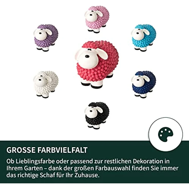 VERDOBA Mini Deko Schaf Molly, wetterfestes pinkes Deko-Schaf für den Garten, 21 cm groß, robust und frostbeständig – Bild 3