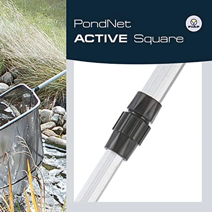 FIAP PondNet Active Square, Profi Teichkescher mit Teleskopstiel (600 - 1.800 mm), 350 x 350 mm, für Teichreinigung und Fischfang – Bild 5