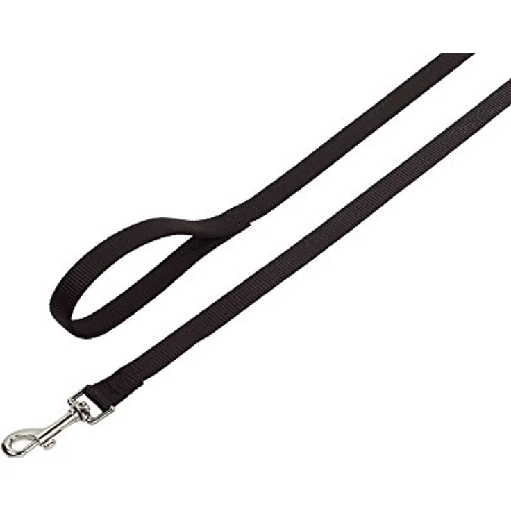 Nobby Leine Classic, schwarz, 120 cm, 15 mm, aus weichem Nylon, robust und wetterbeständig – Bild 1