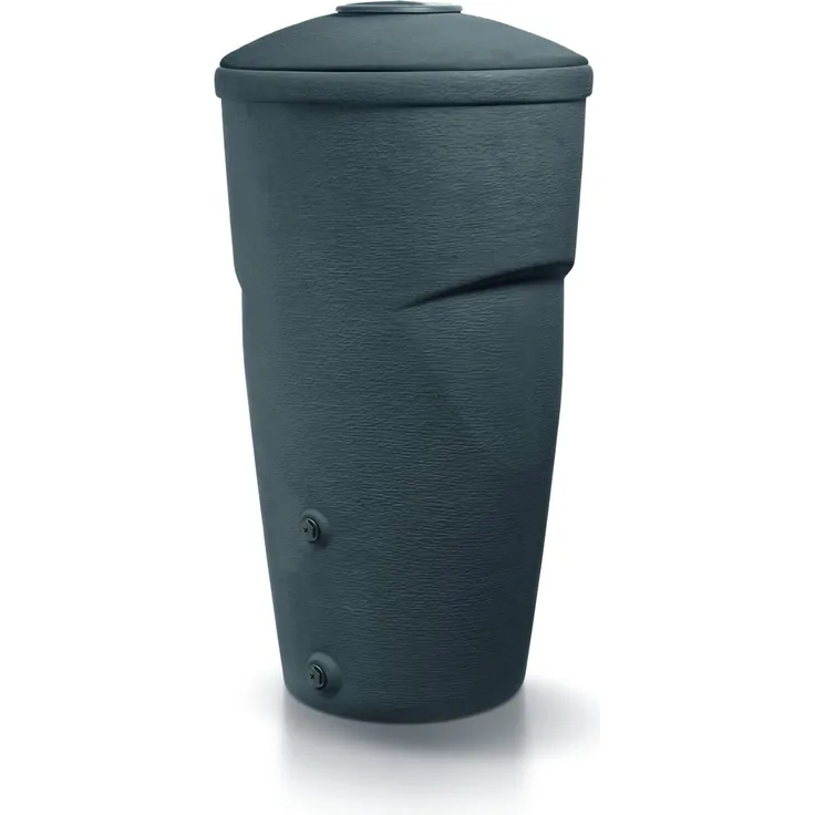 Prosperplast Arves Regentonne Wollycan 270 L, runde Regentonne in anthrazit mit 270 Liter Fassungsvermögen