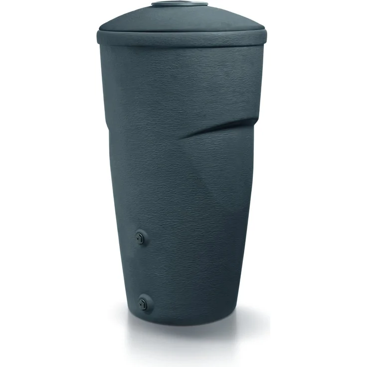 Prosperplast Arves Regentonne Wollycan 270 L, runde Regentonne in anthrazit mit 270 Liter Fassungsvermögen