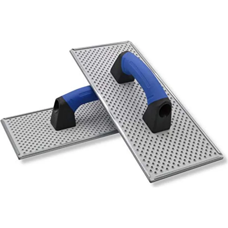 2er Set DEWEPRO® WDVS + Porenbeton Schleifbrett - Egalisierungsbrett - Raspelbrett mit verzinktem Stahlblech-Raspelbelag - 380x160mm - Handschleifer - Schleifer