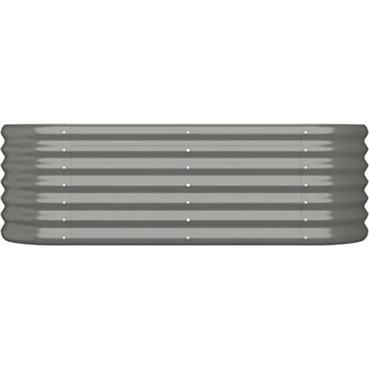 vidaXL Hochbeet, Wetterfestes Hochbeet für Garten Balkon Terrasse, Kräuterhochbeet zum Selber Bauen, Pflanzkasten aus Metall, Pulverbeschichteter Stahl Grau – Bild 3