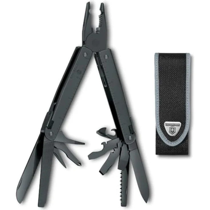 Victorinox Swiss Tool Spirit BS Multifunktionswerkzeug, 29 Funktionen, Schwarzer Oxid Stahl, Leder-Gürteletui, schwarz – Bild 2