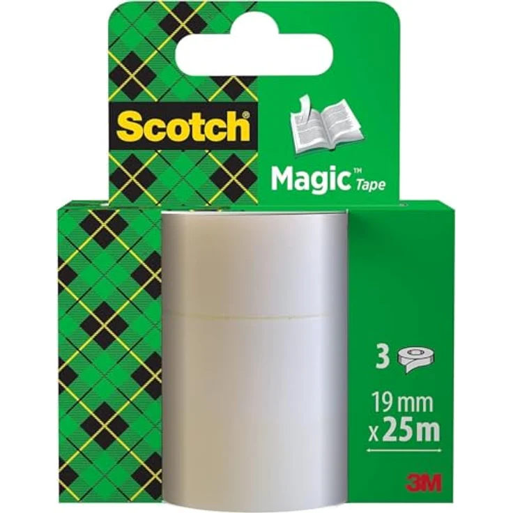Scotch A81925R3 Klebeband Magic, matt & unsichtbar, 19 mm x 25 m, 3 Rollen – Bild 2