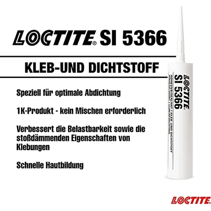 LOCTITE SI 5366, einkomponentiger Silikon-Klebstoff für die Dichtung von Wärmequellen, Hochtemperatur-Silikon bis 250°C, Klebstoff mit stoßdämmenden Eigenschaften, 1x310ml – Bild 3