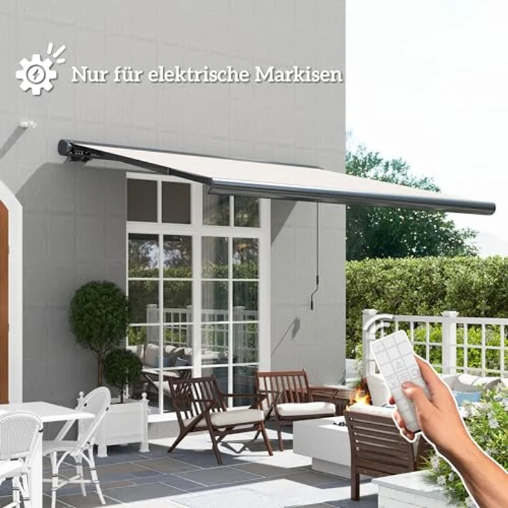 Outsunny Sonnensensor und Windsensor, Wetterstation für elektrische Markisen, 3 Wind- und 4 Sonnenempfindlichkeitsstufen – Bild 5