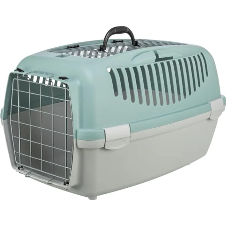 TRIXIE Tiertransportbox Transportbox Capri 3 Open Top hellgrau/salbei für Katzen – Bild 2