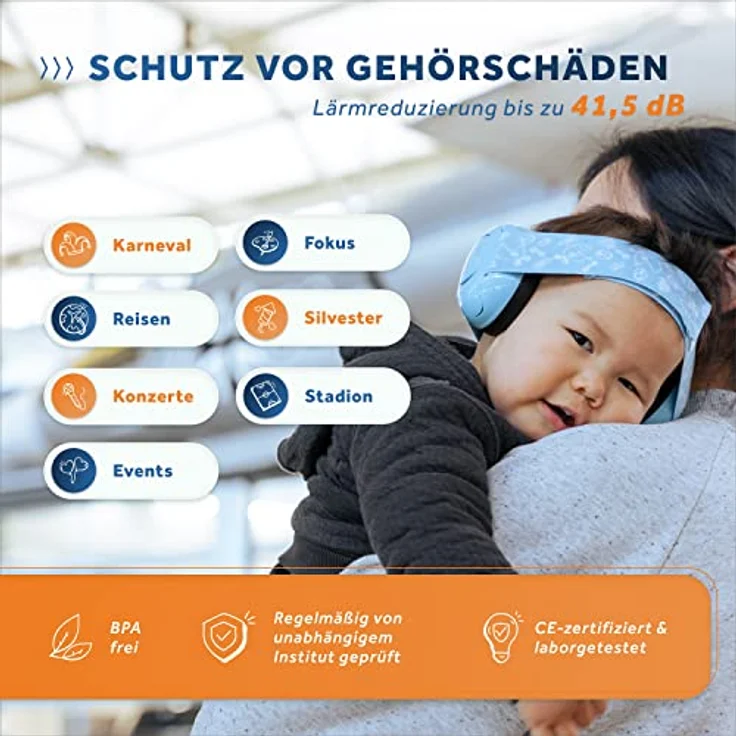 Schallwerk Kapselgehörschutz Schallwerk® Mini+ Gehörschutz für Kinder – Kapselgehörschutz Kleinkind, bis zu 37,7 dB Schutz, weiches Polster, einfaches Click-System, SCHALLWERK® App – Bild 2