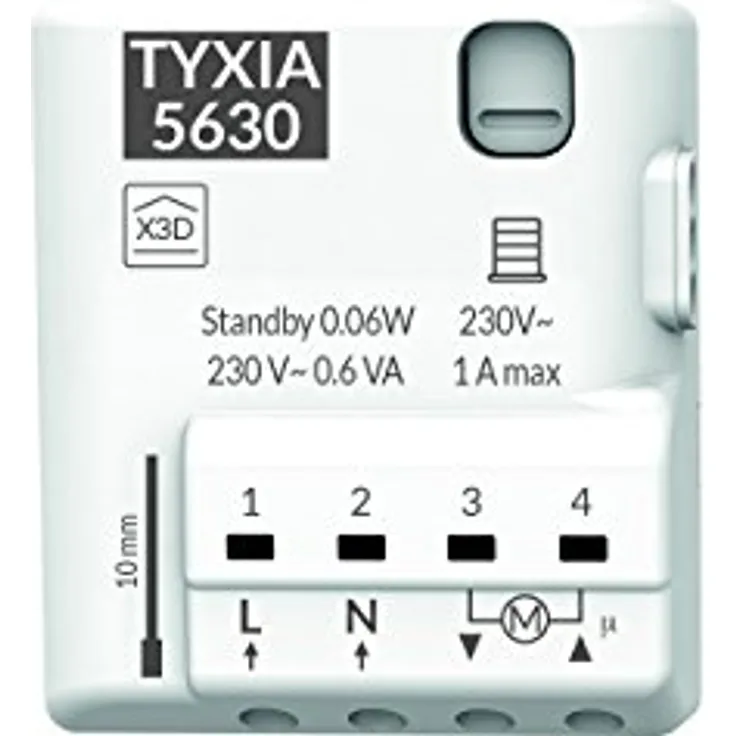 Delta Dore Tyxia 5630, Funk-Receiver für Rollladen mit Programmierfunktion und Sprachsteuerung, weiß