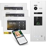 Balter Video-Türsprechanlage EVO HD Fingerprint RFID und App für 1 Familienhaus 3x Monitore (Full HD 175° Ultraweitwinkelkamera)