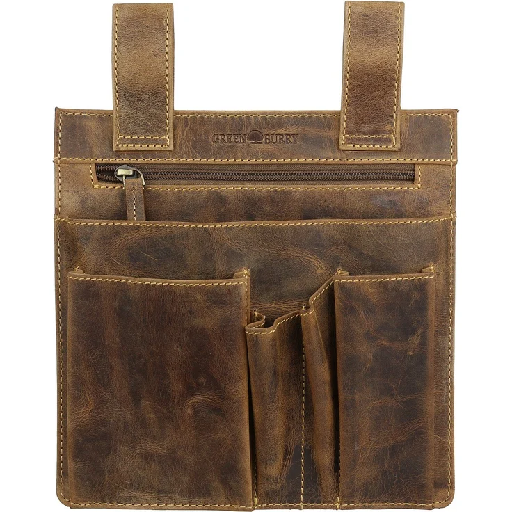 Greenburry Werkzeugtasche Vintage Leder Werkzeugtasche Toolbag 1548-25, Handgearbeitetes Rindsleder in Vintage Optik, mit vielfältigen Fächern und Gürtelschlaufen – Bild 1