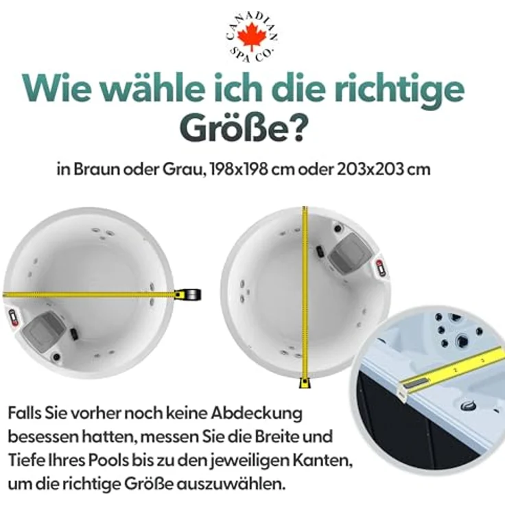 Canadian Spa Company Deluxe Isolierabdeckung, Grau, 198x198 cm, robust, wasserfest, schimmelbeständig, mit stabilen Handgriffen – Bild 7