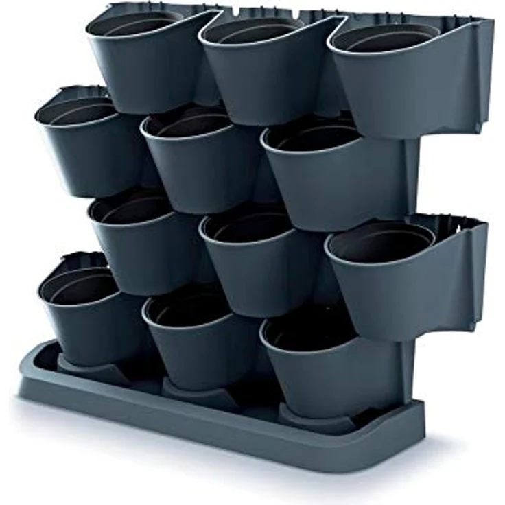 Macetero vertical Prosperplast Cascade Garden de plastico en color antracita 68,5 (largo) x 19 (ancho) x 54,6 (alto) cm – Bild 1