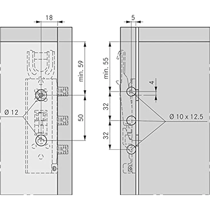 SO-TECH® TH6401 Montagezubehör verdeckte Schrankaufhänger, verstellbar, Tragkraft 130 kg/Paar, mit Aufhängeschiene, 1 Set, weiß und Edelstahloptik – Bild 4