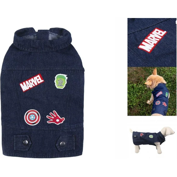 MARVEL Hundemantel Marvel Hundejacke Blau M, atmungsaktiv mit Klettverschluss – Bild 1