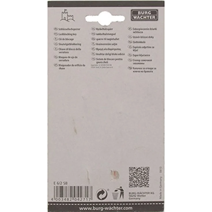 BURG-WÄCHTER E 6-2 SB Schlüssellochsperrer für Einsteckschlösser Zimmertürsicherung, 6 mm – Bild 5