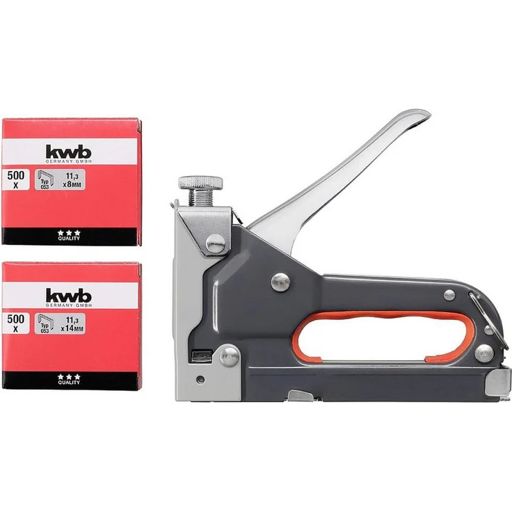 kwb Nagler Handtacker-Set, TACK 140 mit stufenloser Schlagkraftregulierung – Bild 1