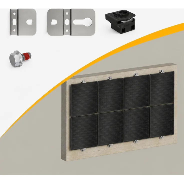 Powerness® Fischer Fassadenhalterung für Balkon, modulares Montagesystem für bis zu 8 Solarmodule, vertikale und horizontale Montage, 0% MwSt.