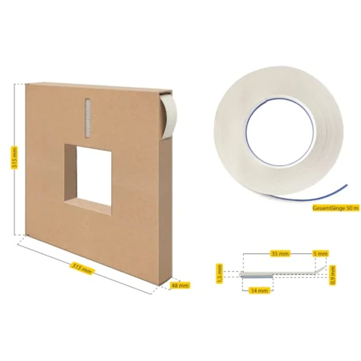 SCHELLENBERG PVC-Flachleiste, selbstklebend, 50 m, Breite 3/4/5 cm, weiß, für Fugen und Übergänge an Fenstern, Schränken oder Türen – Bild 6