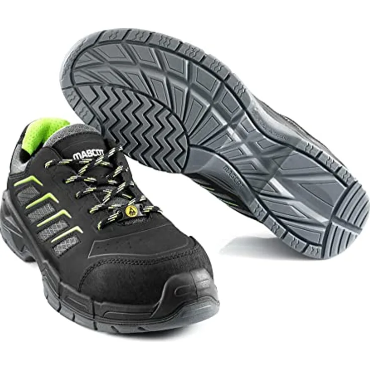 Mascot Sicherheitshalbschuh F0108-937-09 Schwarz, Metallfrei, Zehenschutzkappe aus Komposit, Nageldurchtrittschutz, Multifunktionsgelenk - PU/PU Laufsohle