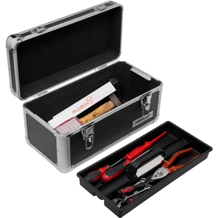 anndora Werkzeugkoffer 13 L Transportbox Werkzeugkasten Werkzeugbox - schwarz – Bild 6