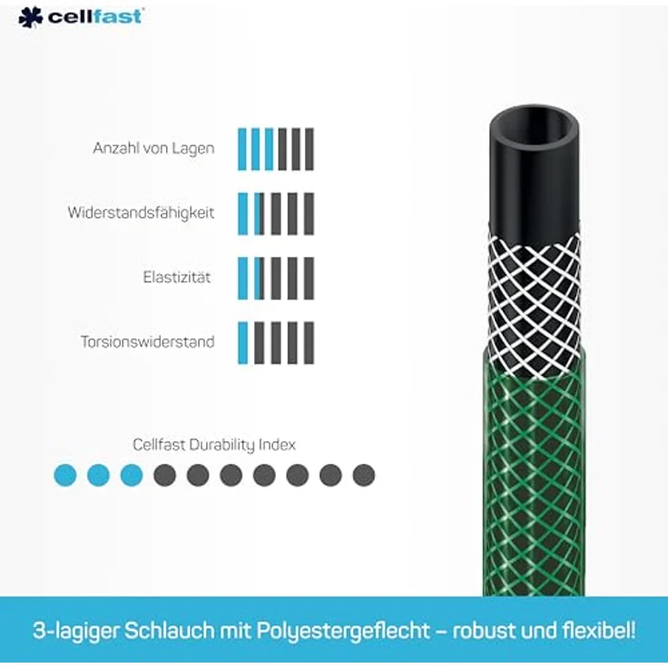 Cellfast 10-100V Gartenschlauch, grün – Bild 3