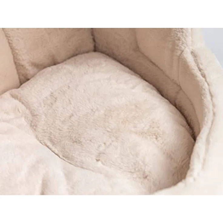 TrendPet LunaHome Kuschelhöhle für Hunde und Katzen, dick gepolstert, grau-beige, Außenmaße 42x43x46 cm – Bild 3